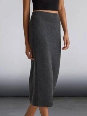 NWT Antonio Melani Heather Grey Connie Cashmere Pull-On Coordinating Midi Skirt